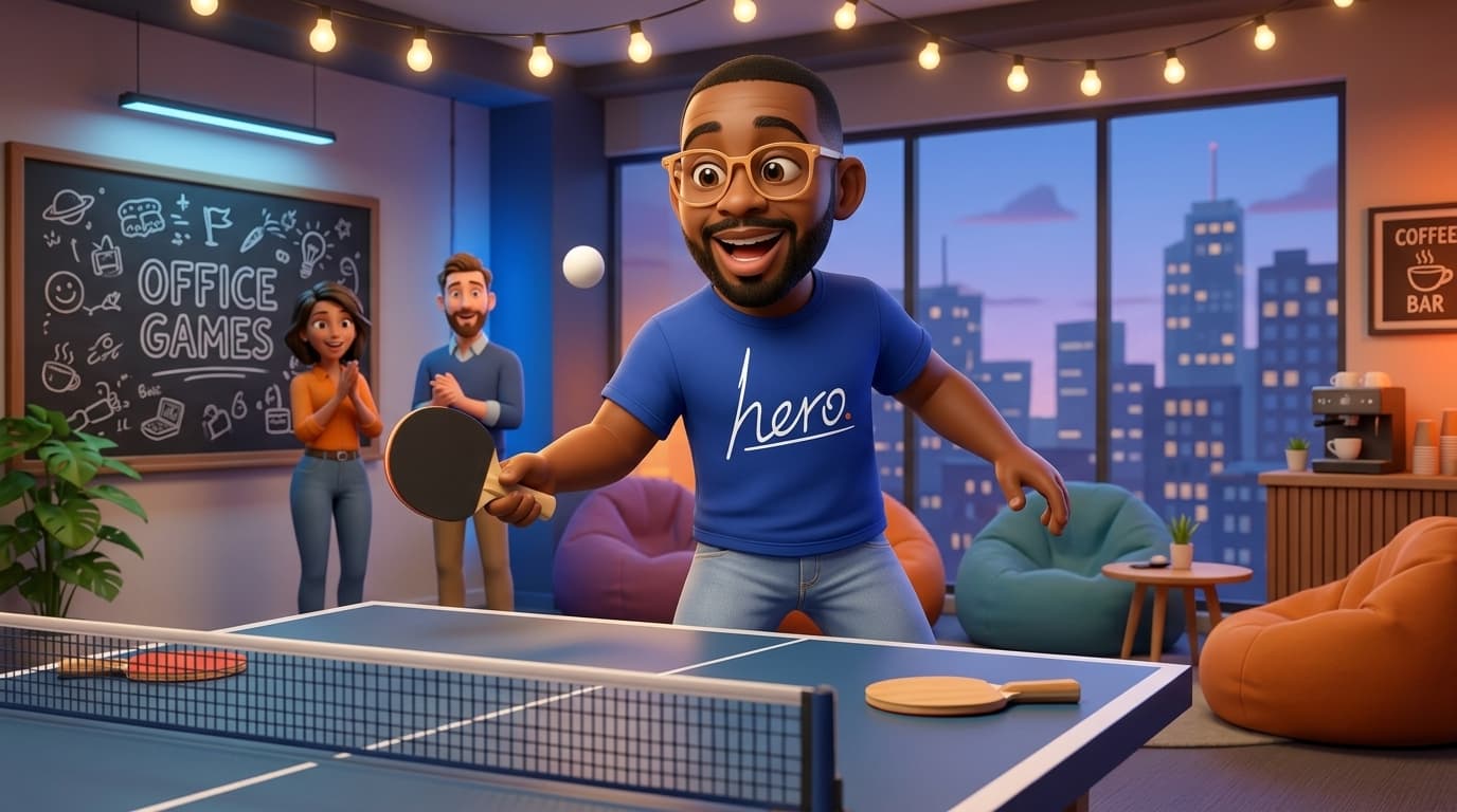 Tafeltennissen in de Hero game room